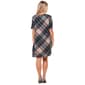 Petite Madison Leigh Short Sleeve Plaid Knit Dress - image 2