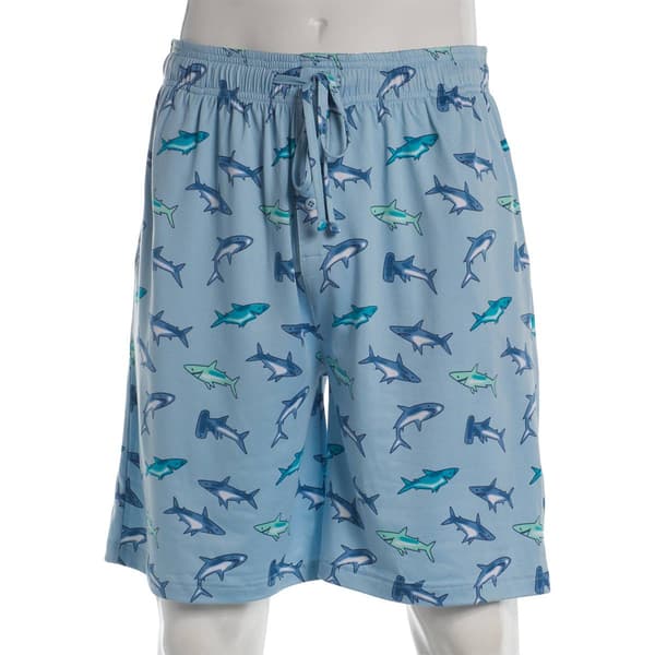 Mens Preswick & Moore(R) Shark Drawstring Pajama Shorts