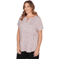 Plus Size Emaline Key Items Short Sleeve Medallion Lace Neck Tee - image 3