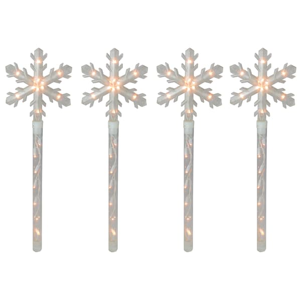 Northlight Seasonal 4 Snowflake Christmas Pathway Markers - image 