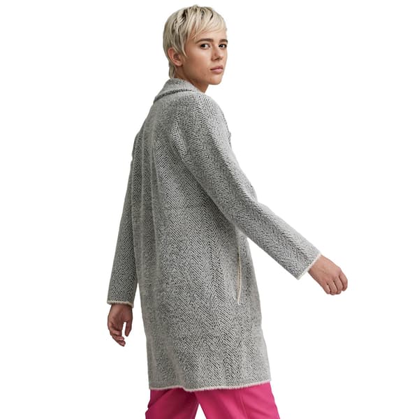 Plus Size NVLT Notch Collar Single Breasted Coatigan- Herringbone