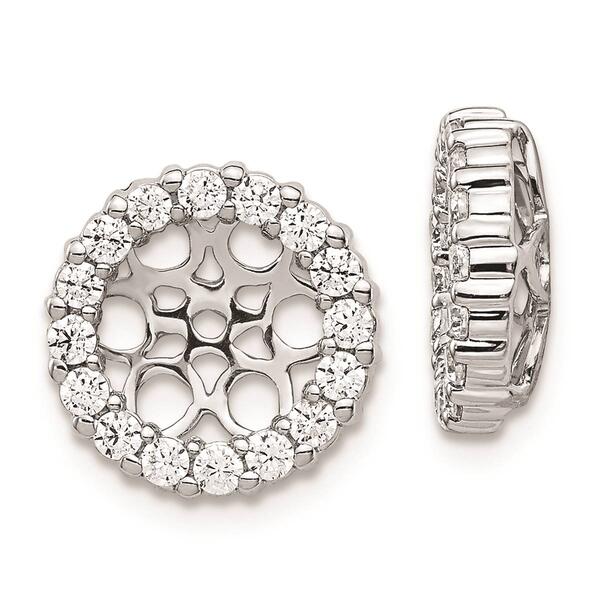 Pure Fire White Gold Lab Grown Diamond 7.5mm Earring Jackets - image 