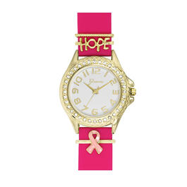 Womens Breast Cancer Awareness Charm Watch - 3317GPK2