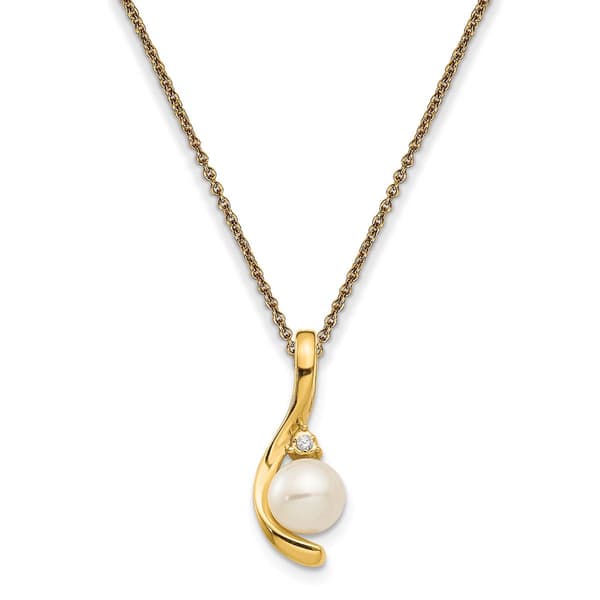 Gemstone Classics&#40;tm&#41; 14kt. Yellow Gold Cultured Pearl Necklace - image 