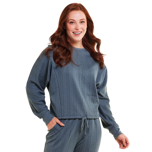 Womens Ebb &amp; Flow Long Sleeve Cable Tie Front Dolman Top - image 