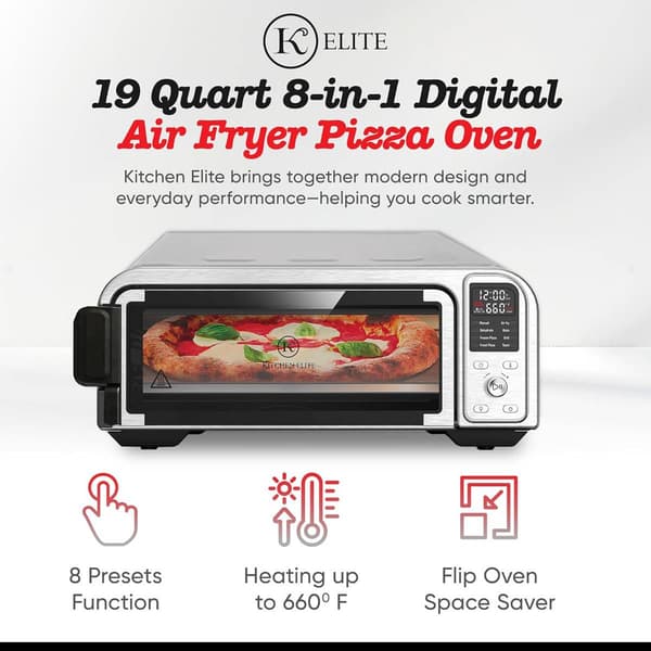 Kitchen Elite 8 In 1 Digital Toaster Oven Air Fryer