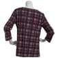 Womens Emily Daniels 3/4 Sleeve Abstract Plaid Blouse - image 2