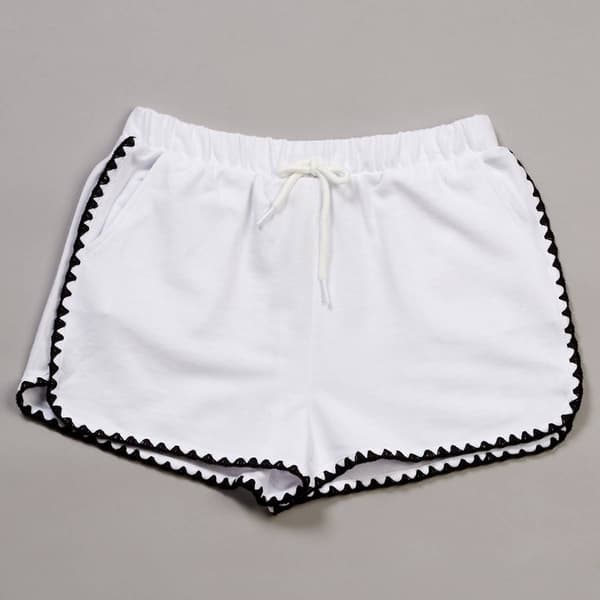 Girls (7-16) No Comment Dolphin Shorts w/ Crochet Stitch - image 