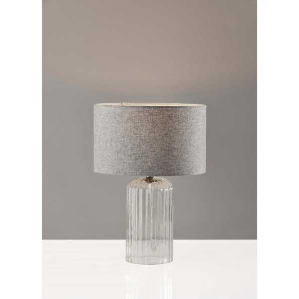 Simplee Adesso Carrie Small Table Lamp with Grey Shade