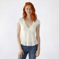 Juniors Madden Girl Cap Sleeve Lace Babydoll Top - image 1