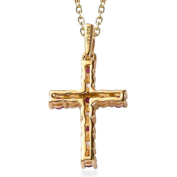 Gemstone Classics™ Ruby & Created Sapphire Cross Pendant