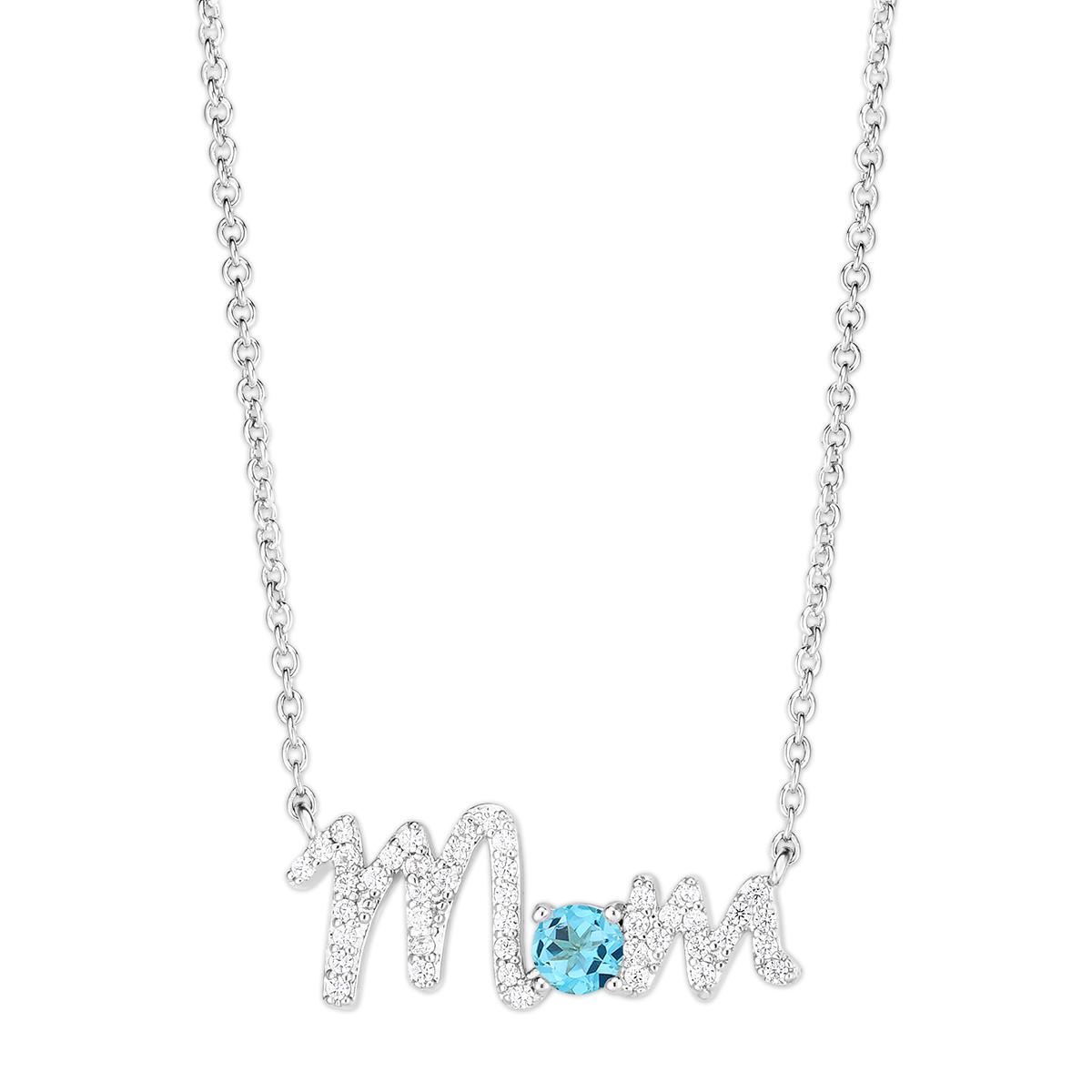 Gianni Argento Sterling Silver Mom Pendant Necklace