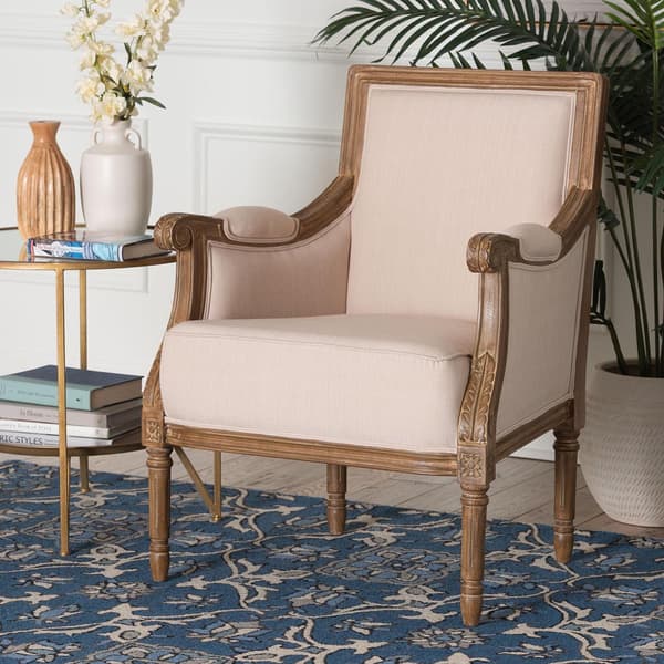 Baxton Studio Chavanon Linen Traditional French Accent Chair - image 