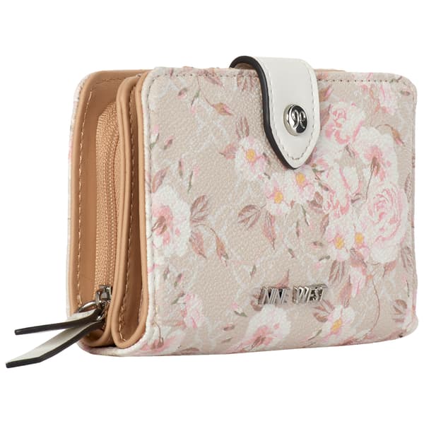 Womens Nine West Norah French Wallet - Milk Logo Floral