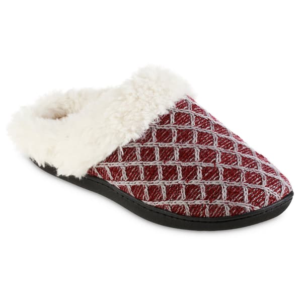 Womens Isotoner Diamond Sweater Knit Clog Slippers - image 