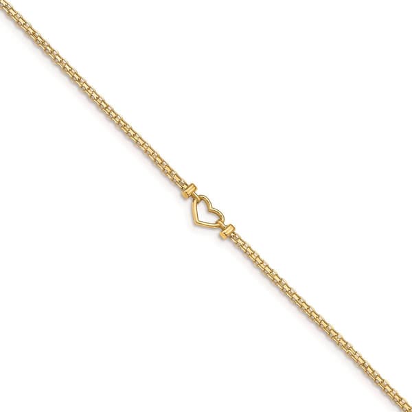 Gold Classics&#40;tm&#41; 14kt. Gold Fancy Heart 9in. Anklet - image 