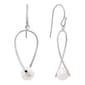 Athra Sterling Silver & Pearl Twisted Drop Earrings - image 1