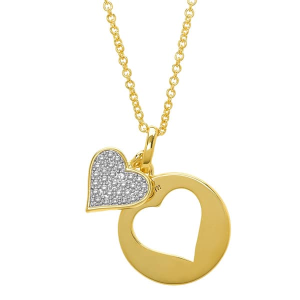 Accents by Gianni Argento Diamond Fill-In Double Heart Pendant - image 