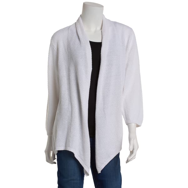Petite Hasting & Smith 3/4 Sleeve Shawl Collar Open Cardigan