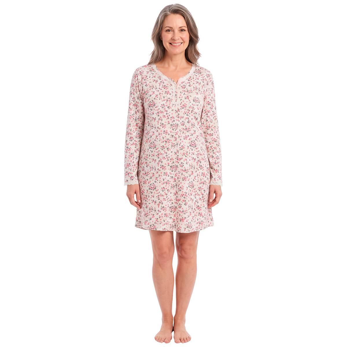 Womens Sophia Long Sleeve Floral Nightshirt