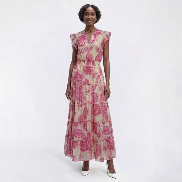 Womens MSK Flutter Sleeve Floral Paisley Lawn Maxi Dress - image 