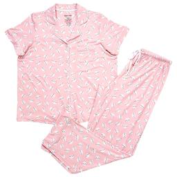 Womens Pillow Talk Cat Faces Tee & Long Leg Pajama Set