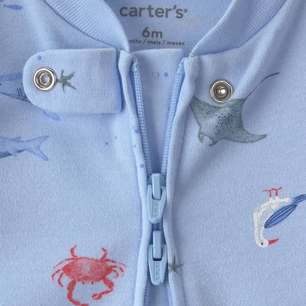 Baby Boy (NB-9M) Carter''s® Ocean Theme 2 Way Zip Pajamas