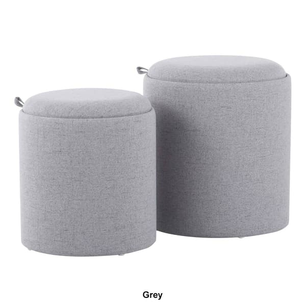 LumiSource Tray Contemporary Nesting Ottoman Set