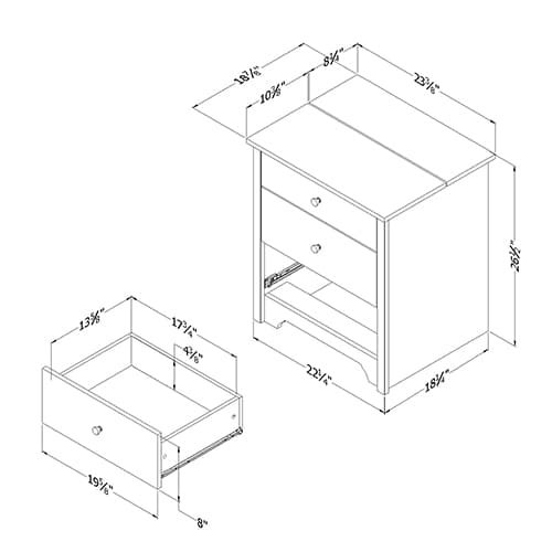 South Shore Vito Nightstand - Pure Black