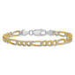 Gold Plated over Sterling Silver Two-Tone Figaro Chain Bracelet - image 4