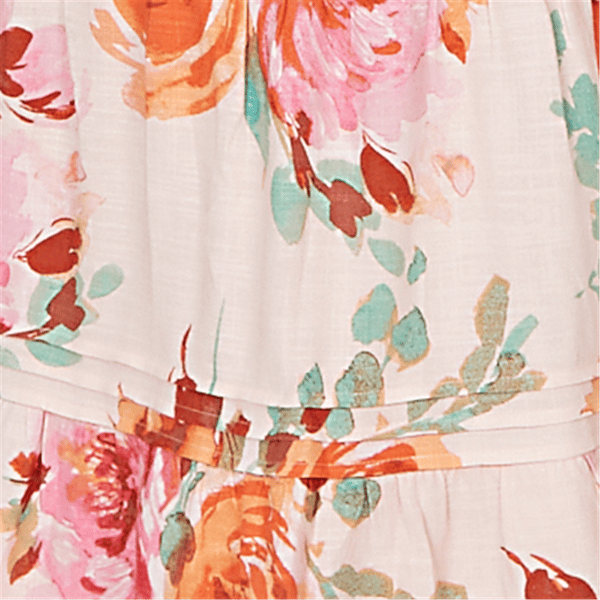 Plus Size Ruby Rd. Renaissance Romance V Neck Floral Midi Dress