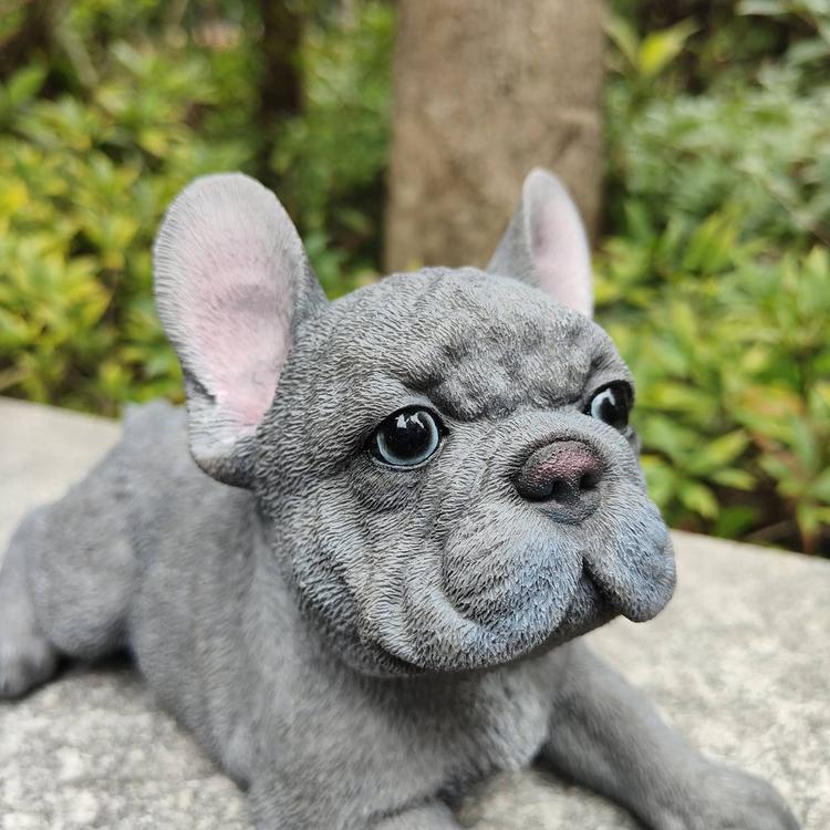 Hi-Line Gift Lying French Bulldog Garden Statue