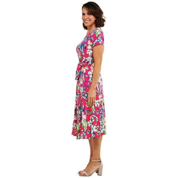 Womens Tiffany & Grey Short Sleeve Floral Sheath Dress