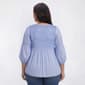 Plus Size Floral & Ivy 3/4 Sleeve Stripe Pleater Blouse - image 2