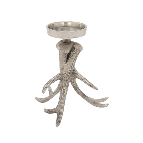 9th &amp; Pike® Silver Antler Candle Holder
