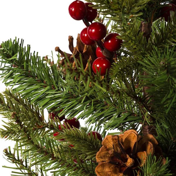 Kurt S. Adler 24in. Red Berries & Pinecones Fir Tree