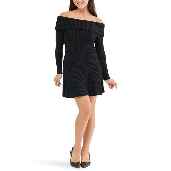 Juniors Madden Girl Ribbed Off The Shoulder Sweater Dress