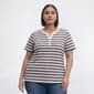 Plus Size Hasting & Smith Short Sleeve Stripe Henley Tee - image 1