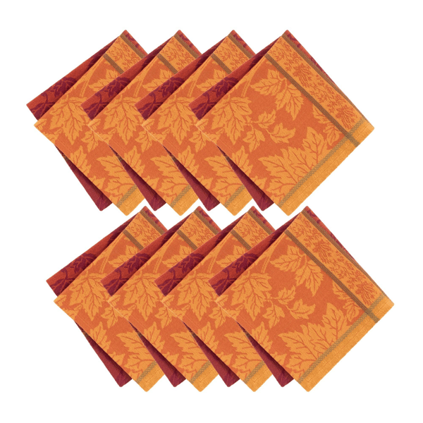 Threadmade Maplewood Jacquard Harvest Cotton Napkins - Set of 8 - image 