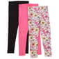 Girls &#40;7-12&#41; BTween&#40;R&#41; 3pk. Flower and Solid Leggings - image 1