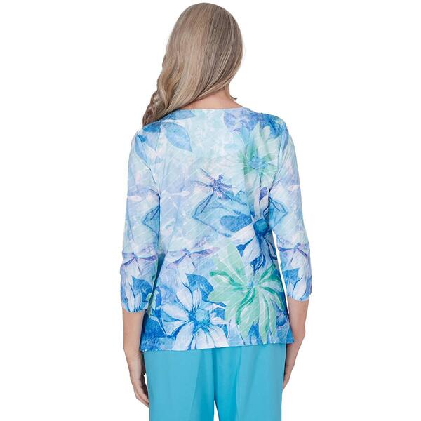 Womens Alfred Dunner Summer Breeze Watercolor Floral Blouse