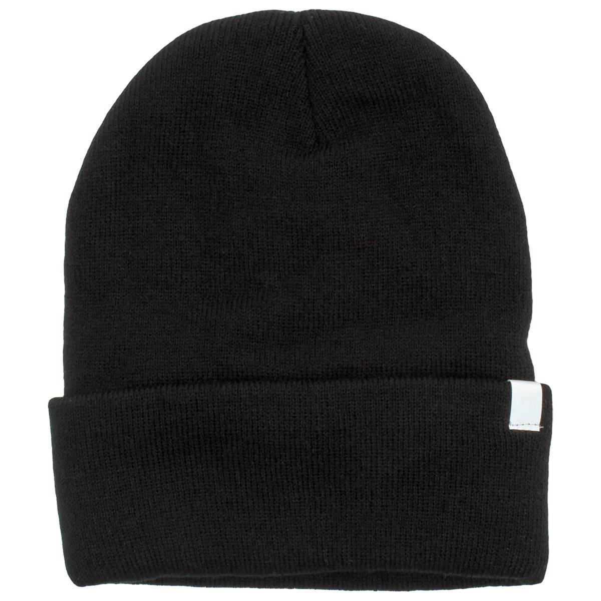 Mens Polar Extreme Basic Solid Cuffed Winter Hat - Black