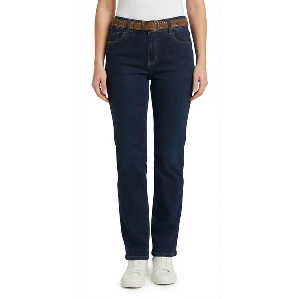 Womens Angels Curvy Mid Rise Stud Embellished Belt Bootcut Jeans