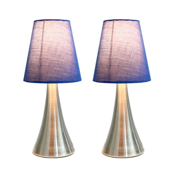 Simple Designs Valencia Touch Table Lamp Set w/Shade-Set of 2