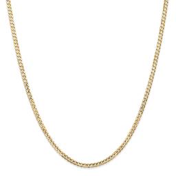Unisex Gold Classics(tm) 3mm. 14k Open Concave Curb Chain Necklace