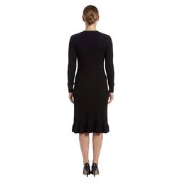 Womens Robbie Bee Long Sleeve Zip Neck Solid Sweater Dress