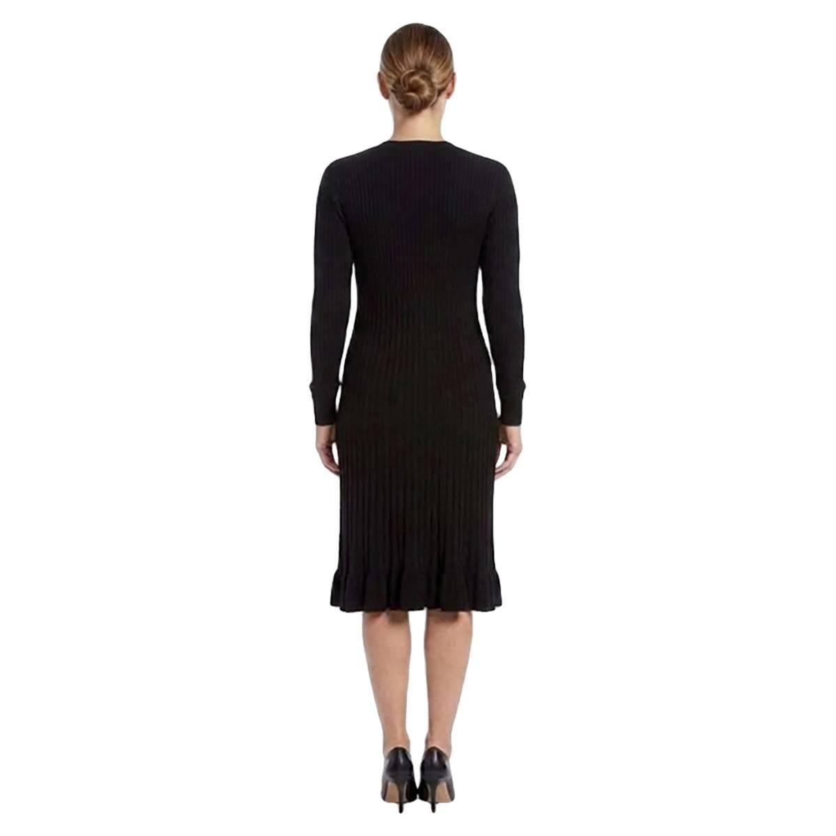 Womens Robbie Bee Long Sleeve Zip Neck Solid Sweater Dress