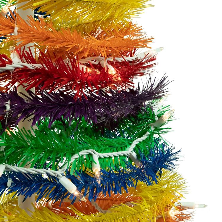 Northlight Seasonal 6ft. Pre-Lit Rainbow Tinsel Christmas Tree