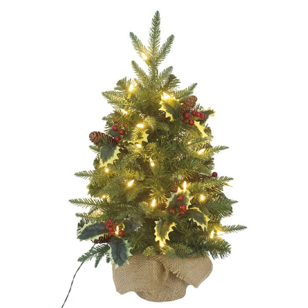 Santa''s Workshop 2ft. Pre-Lit Mixed Balled Fir Tree - image 