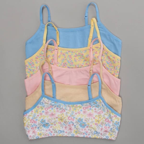 Girls (7-14) René Rofé® 5pk. Joelle Floral/Solid/Marled Bralettes